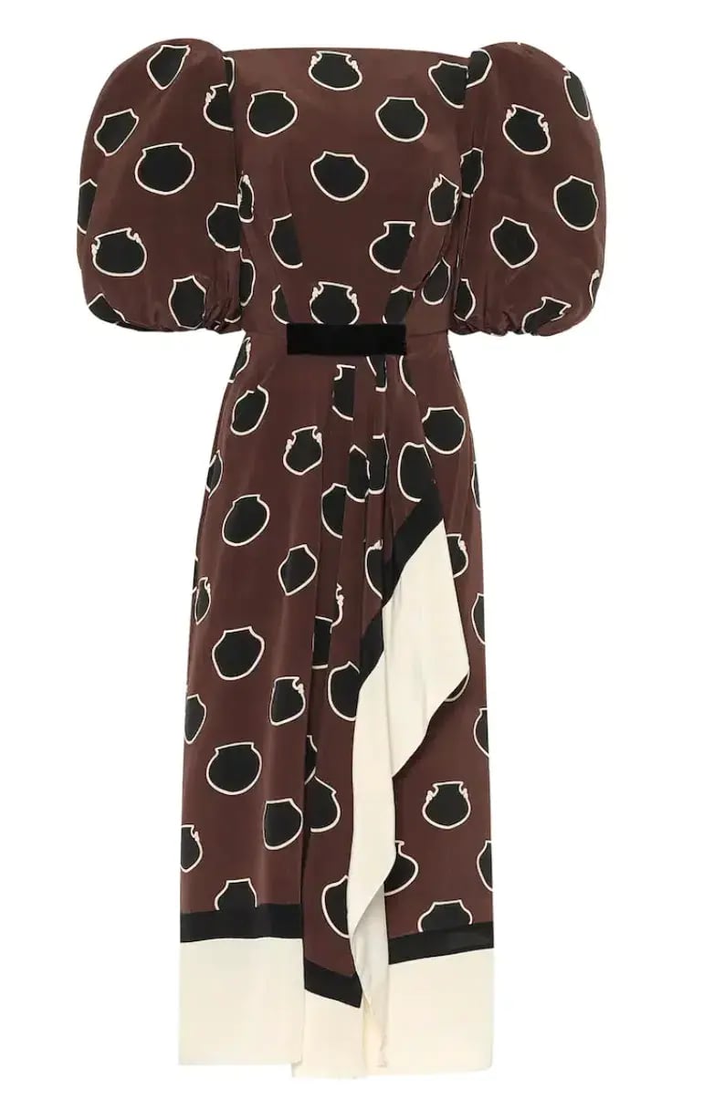 Johanna Ortiz Unexpected Territory Puff-Sleeve Silk Dress Size 2 photo 4