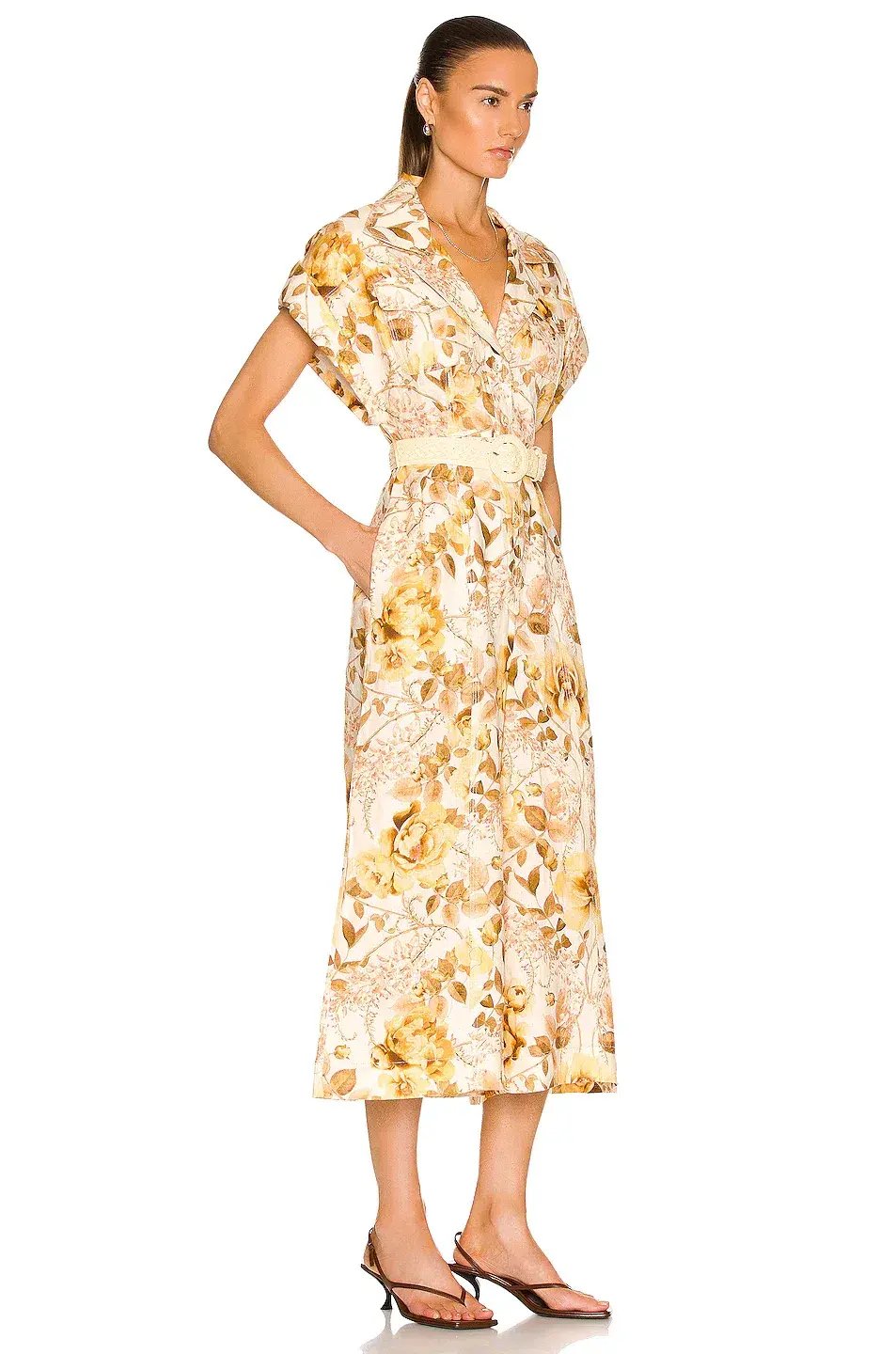 Zimmermann Rosa Roll Cuff Jumpsuit Print Size 16 photo 2