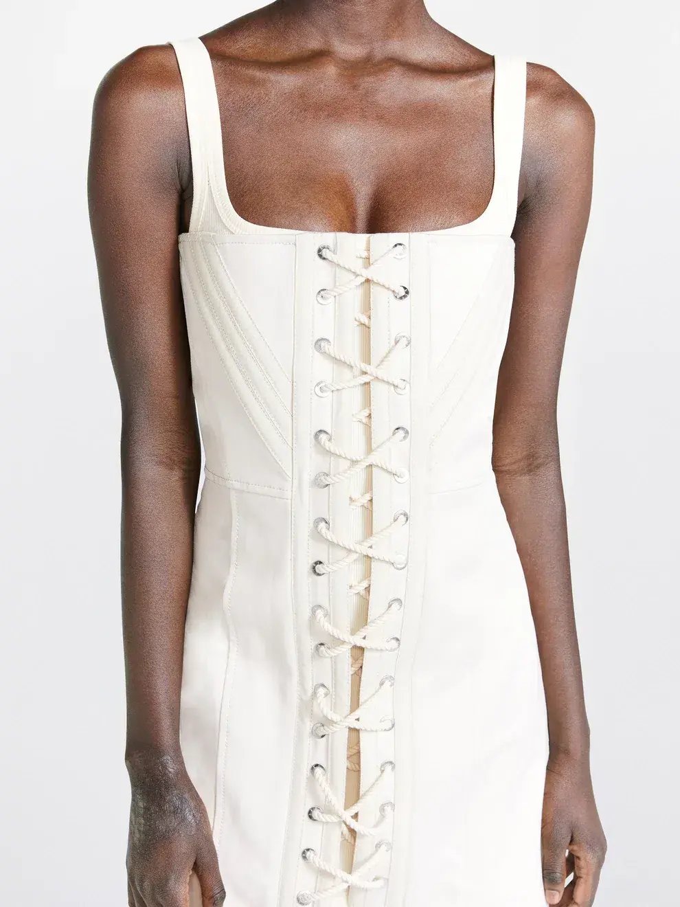 Dion Lee Laced Utility Corset Dress in Unbleached Size 6 photo 2