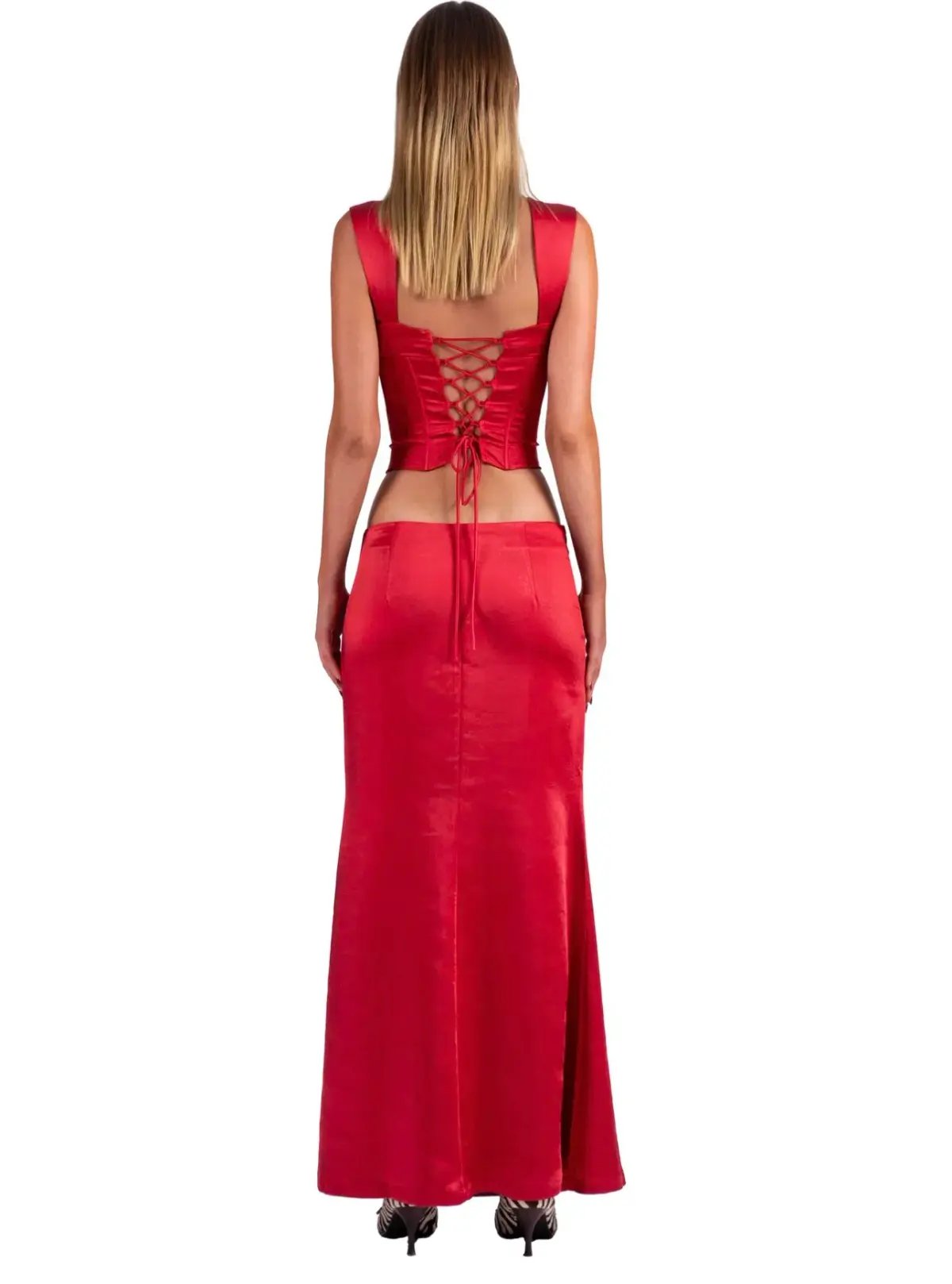 I Am Delilah Valerie Corset and Maxi Skirt Set in Cherry Red Size L / AU 12 photo 3