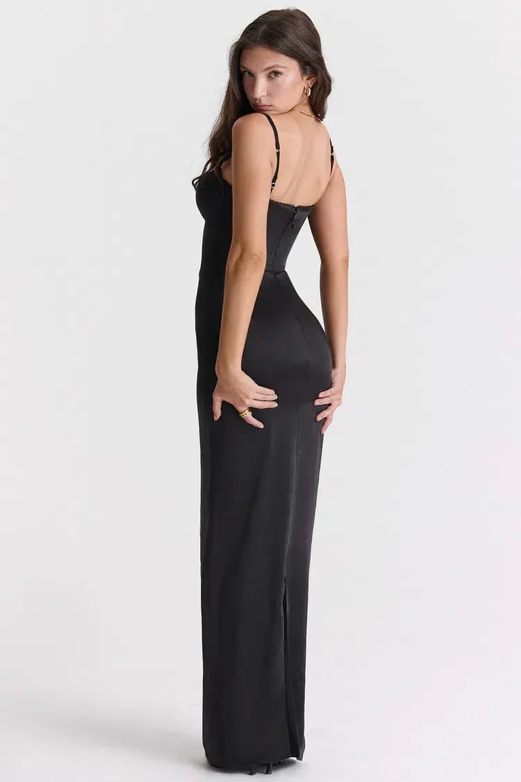 House of CB Stefania Corset Maxi Dress Black Size XS / AU 6 photo 3