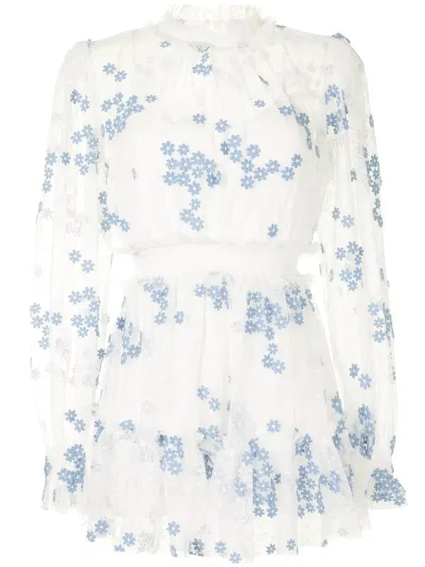Alice McCall Floral-Print Transparent Playsuit Floral Size 6 photo 4
