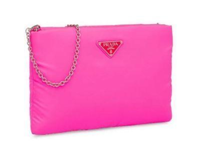 Prada Padded Clutch Neon Pink Medium photo 2