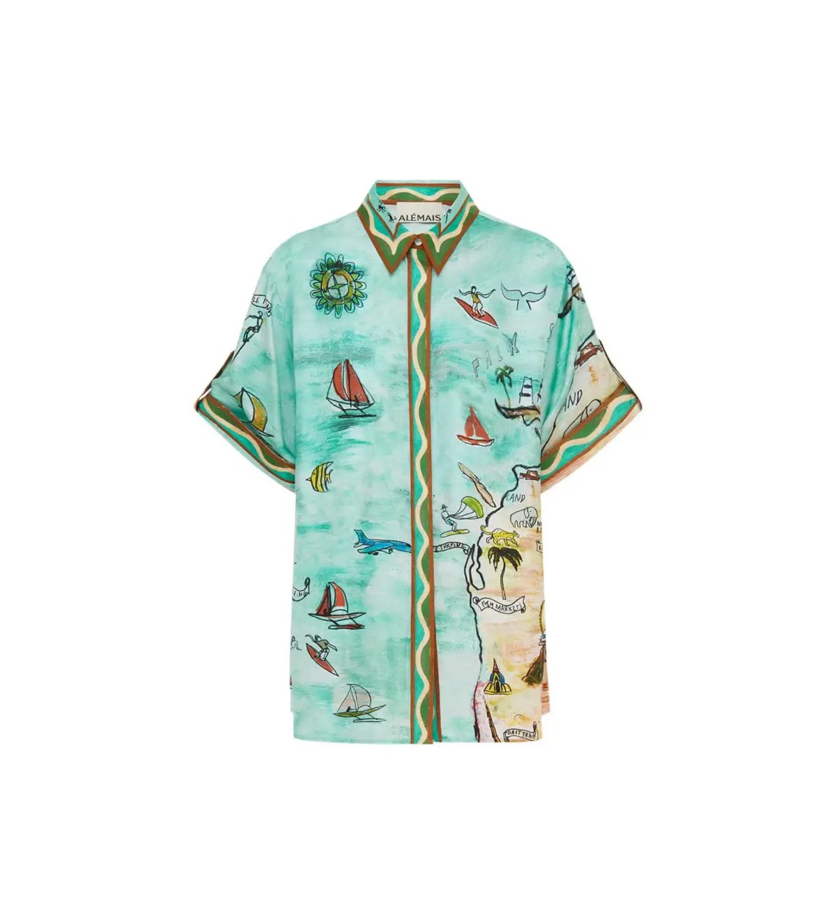 Alemais Swell Shirt and Pant Set Print Size 8 photo 3