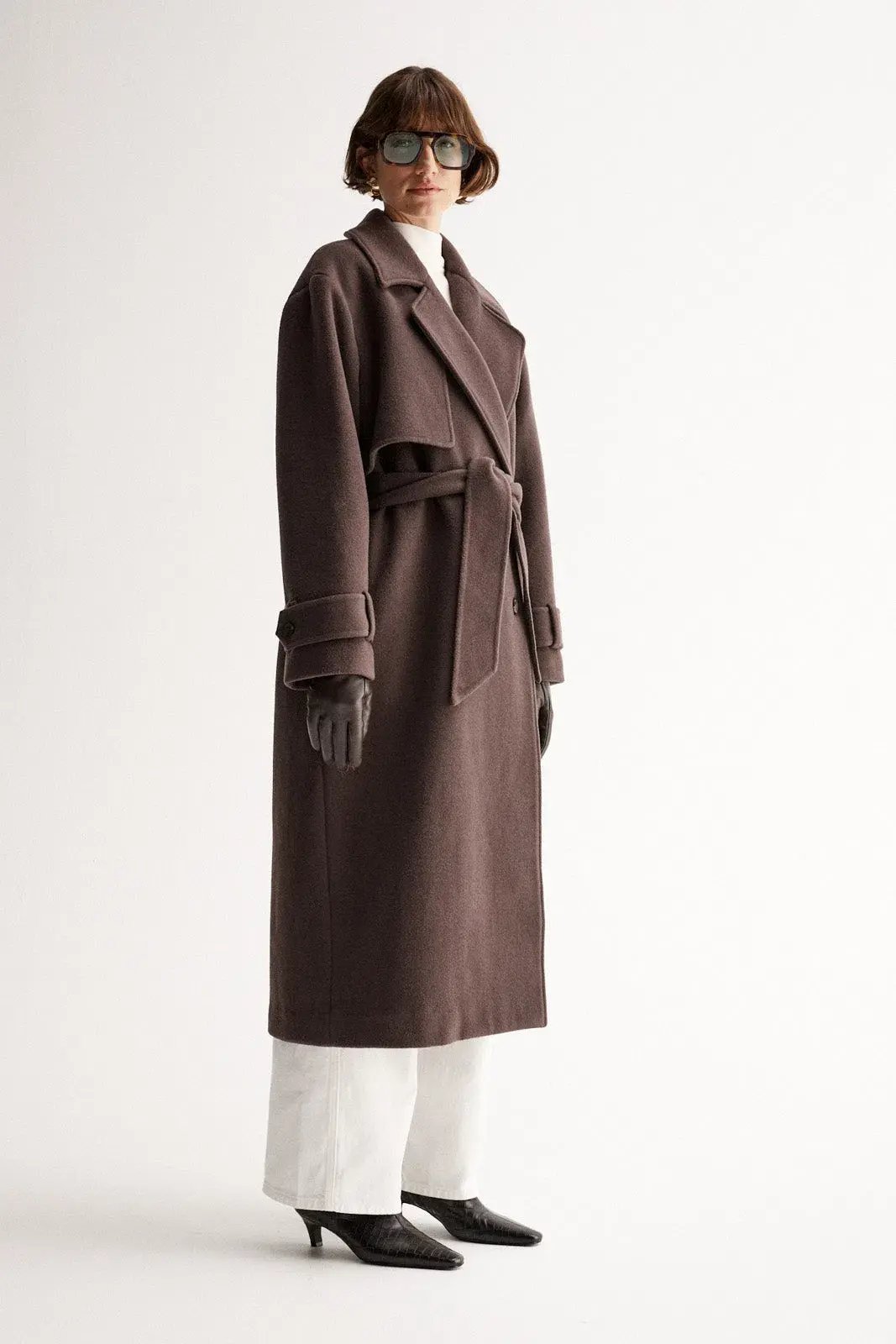 Elka Collective Arna Coat in Chocolate Brown Size 12/L photo 2