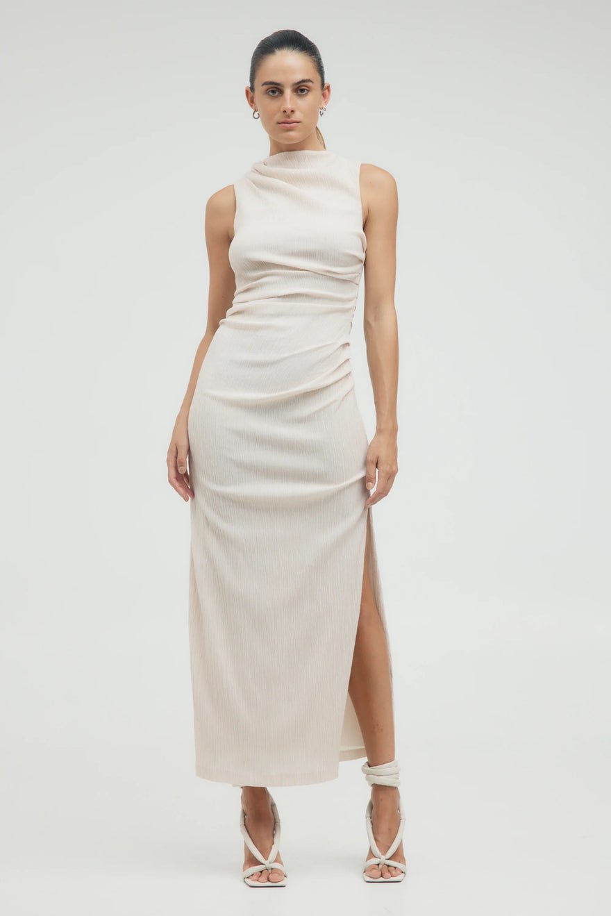 Third Form Electric Tucked Maxi Tank Dress - Bone photo 2