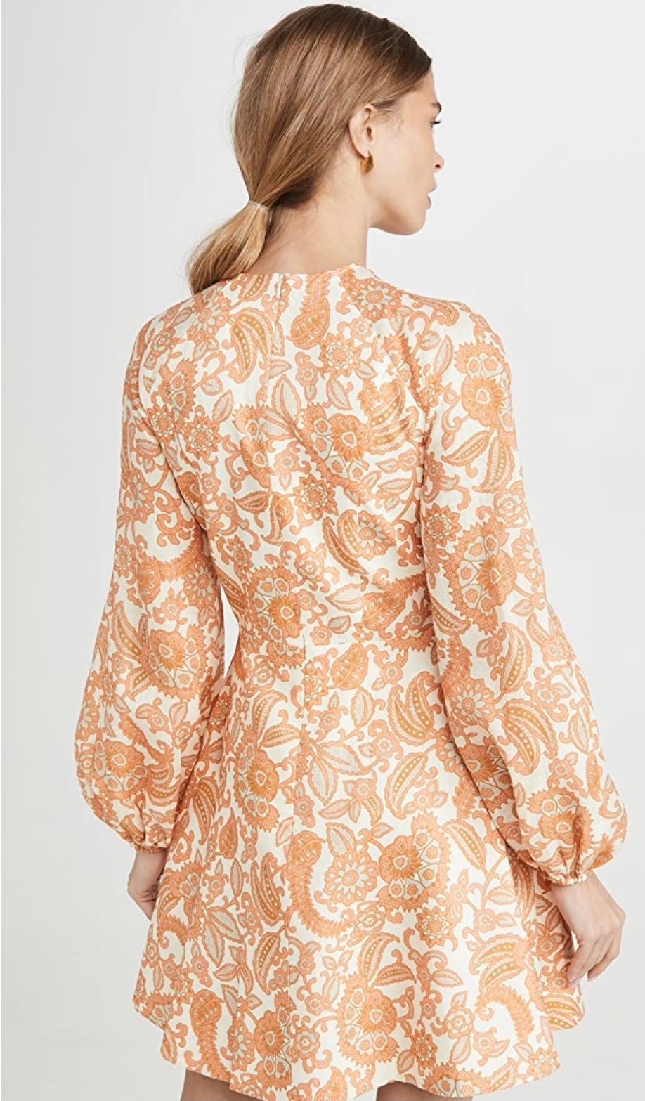 Zimmermann Peggy Scallop Short Dress Print Size 8 photo 3