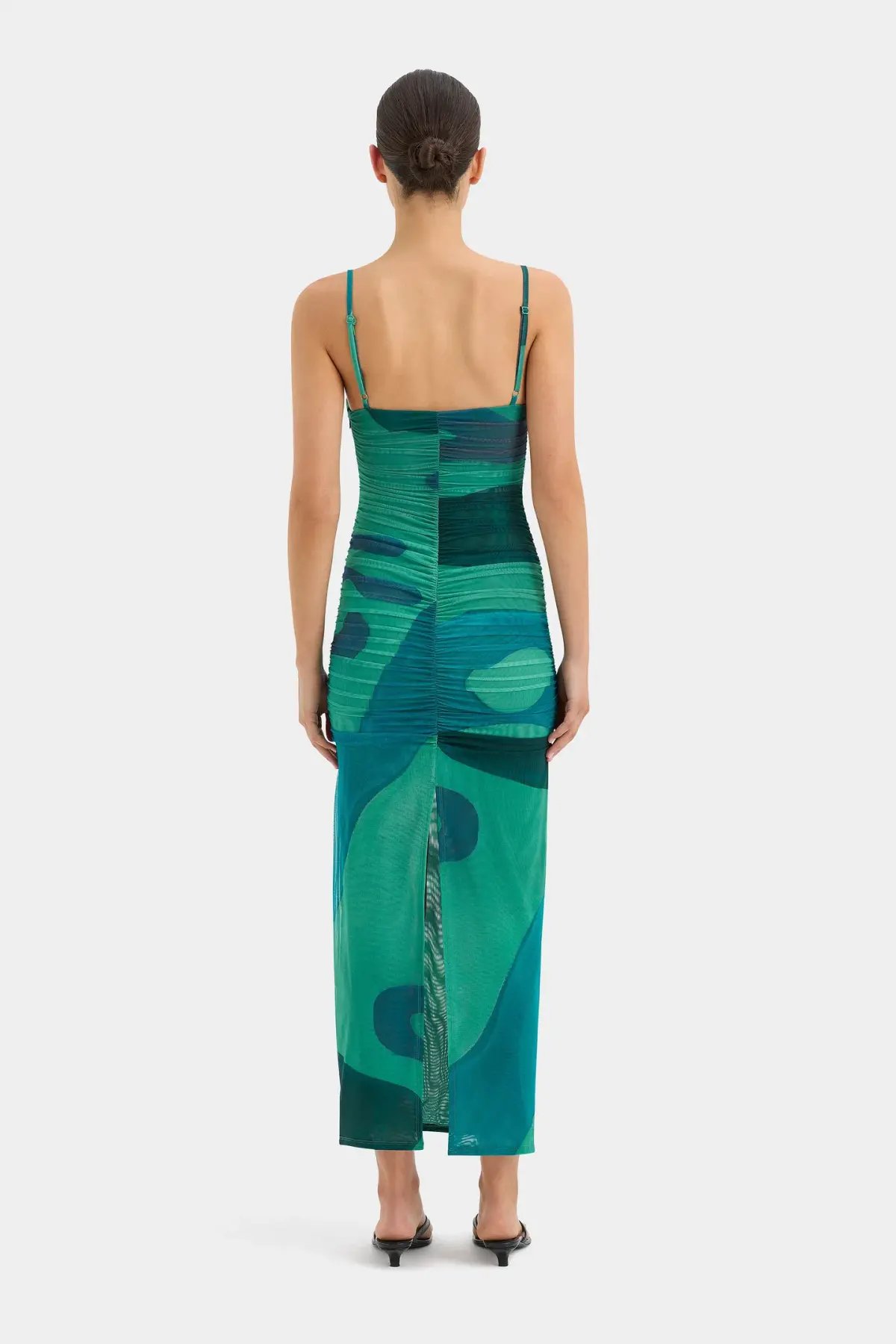Sir the Label Frankie Gathered Midi Dress Emerald Reflection Size 1 / AU 8 photo 2