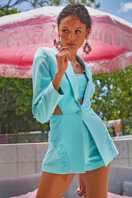 Eliya The Label Skye Blazer Mint Blue Size S / Au 8 photo 2
