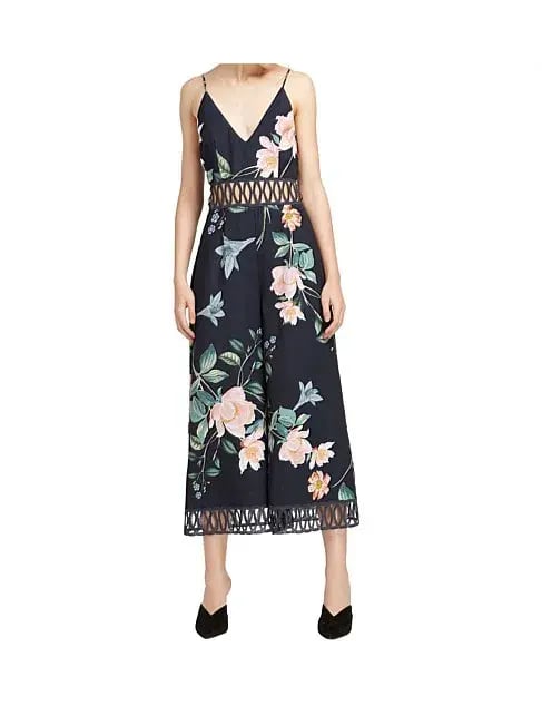 Keepsake Whispers Jumpsuit Navy garden Floral Size M/ AU 10 photo 2