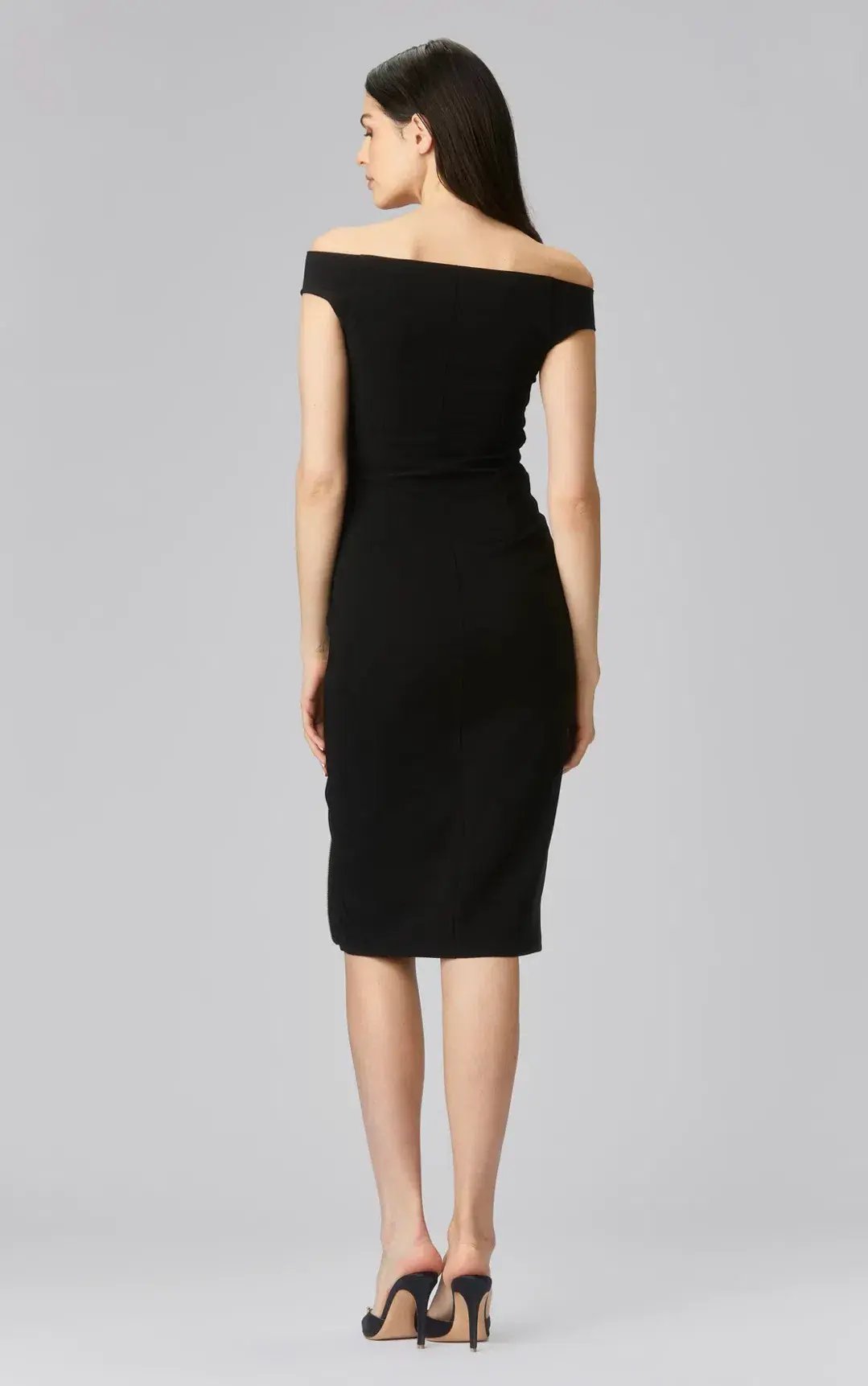 Scanlan Theodore Off Shoulder Crepe Knit Tinsel Dress Black in Size M/AU 10 photo 2