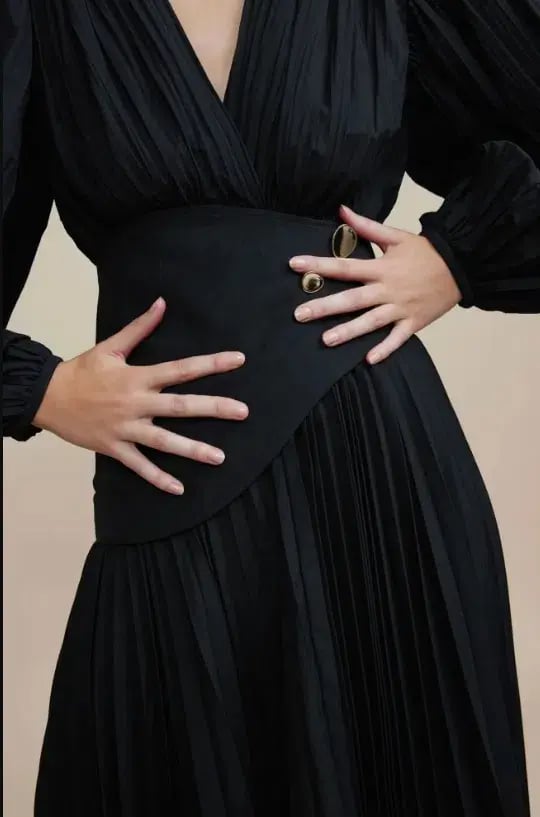Acler Brooke Dress Midi Black Size AU 12 photo 4