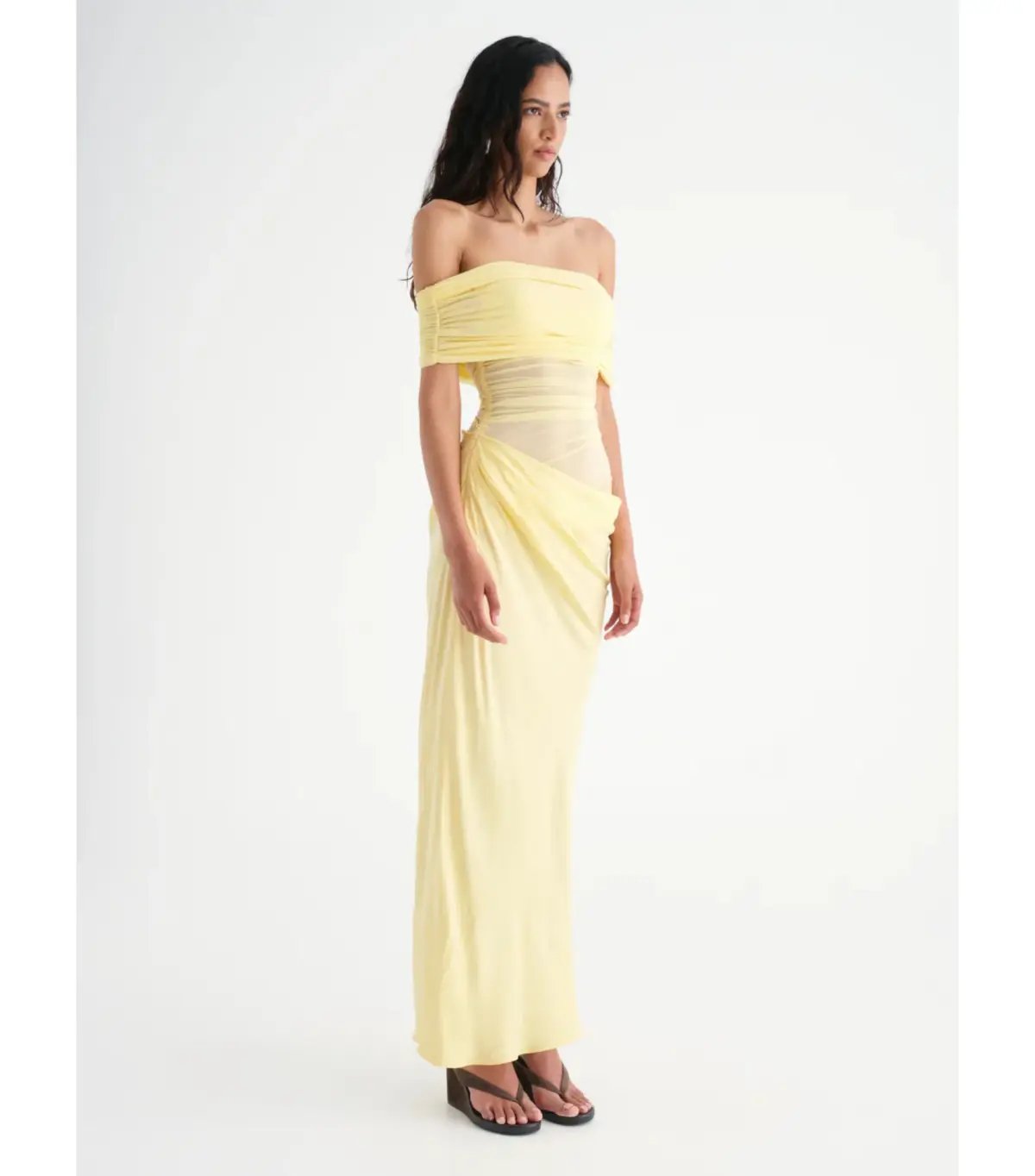 Benni Nico Off The Shoulder Dress Butter Size AU 8 photo 2