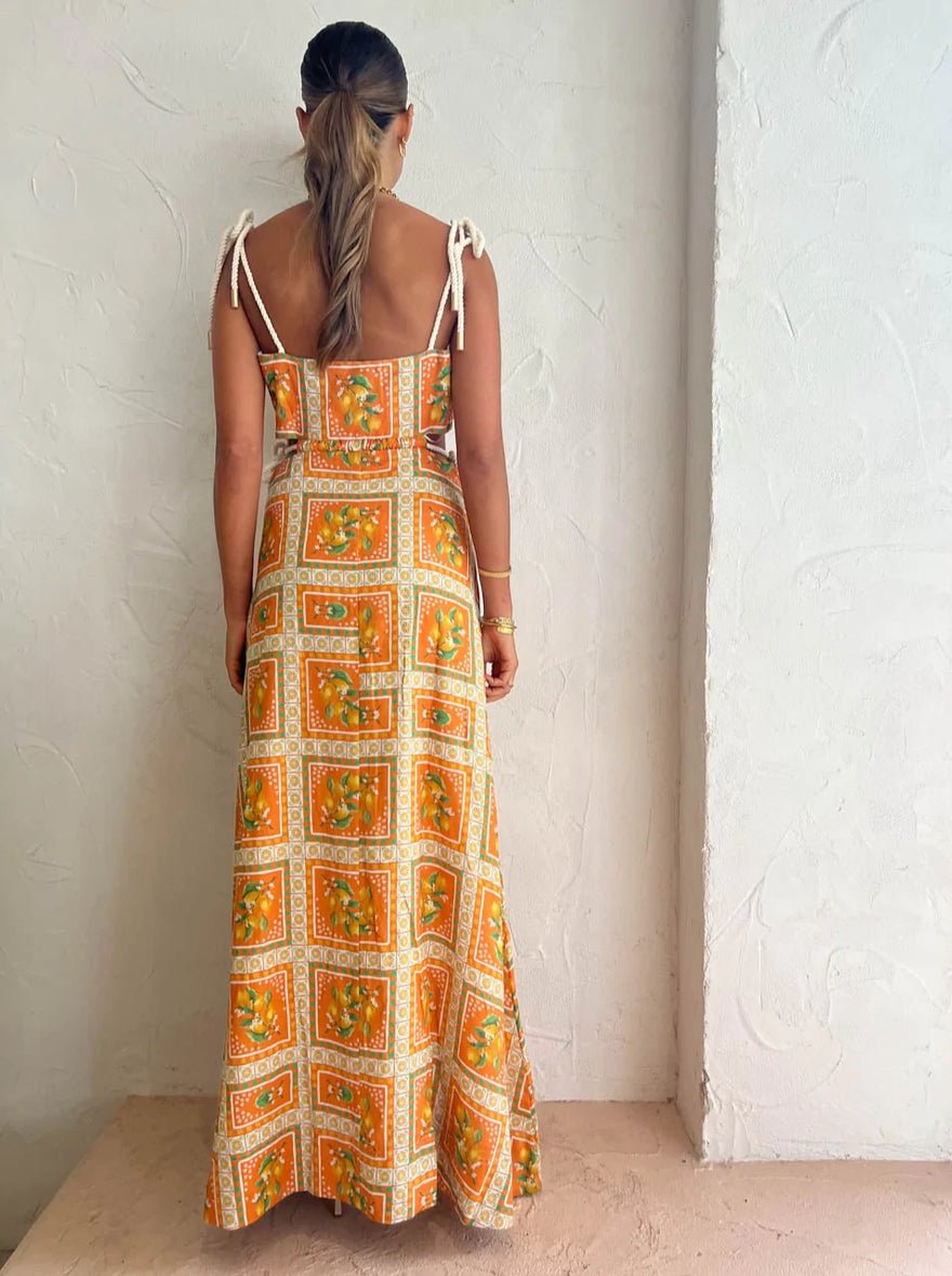By Nicola Lemonade Tie Maxi - Orange Mosaic photo 4