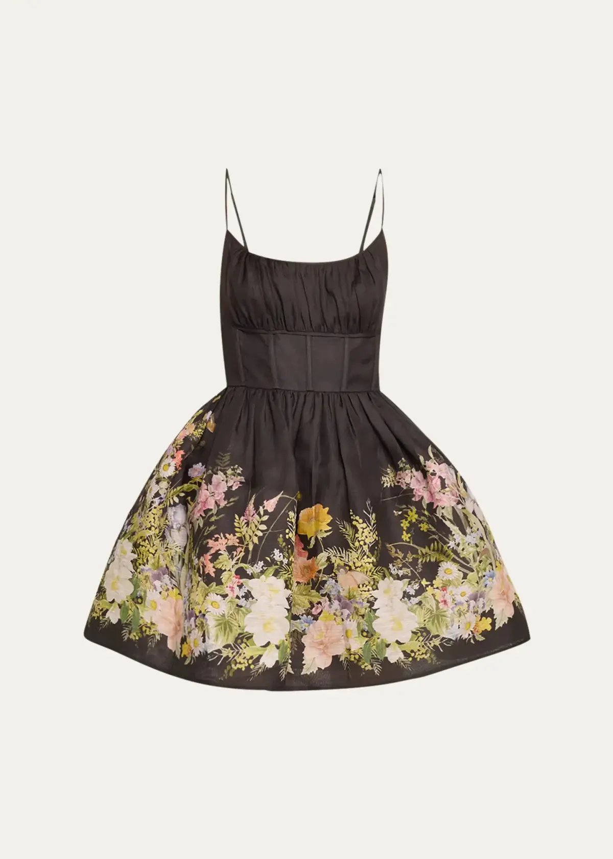 Zimmermann Natura Ruched Mini Dress Black Size 1/ Au 10 photo 3