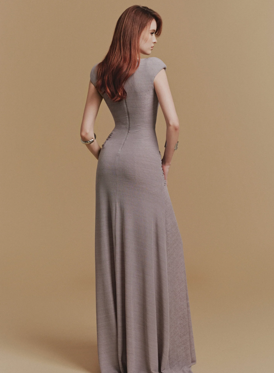 OPHELIA SLEEVELESS MAXI DRESS GREY BY CICI GREY photo 3
