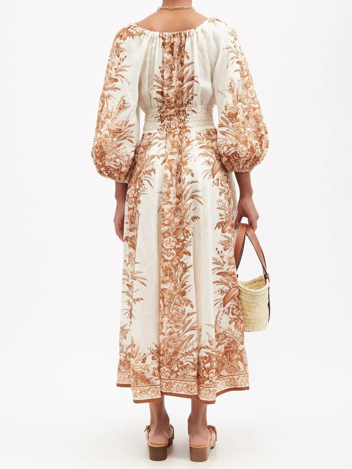 Zimmermann Moonshine Printed Linen Midi Dress Print Size 2 photo 2