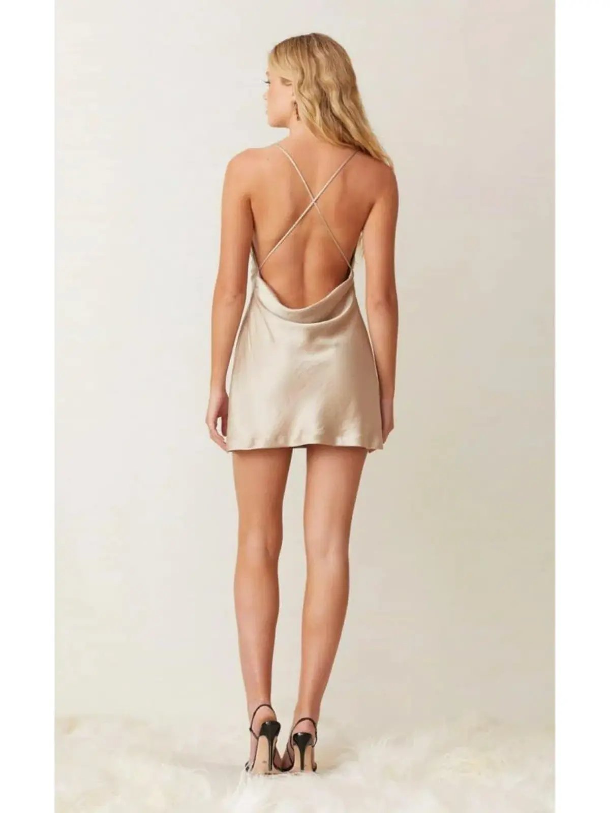 Bec & Bridge Pearl Bay Mini Dress Champagne Beige Size XS / AU 6 photo 2