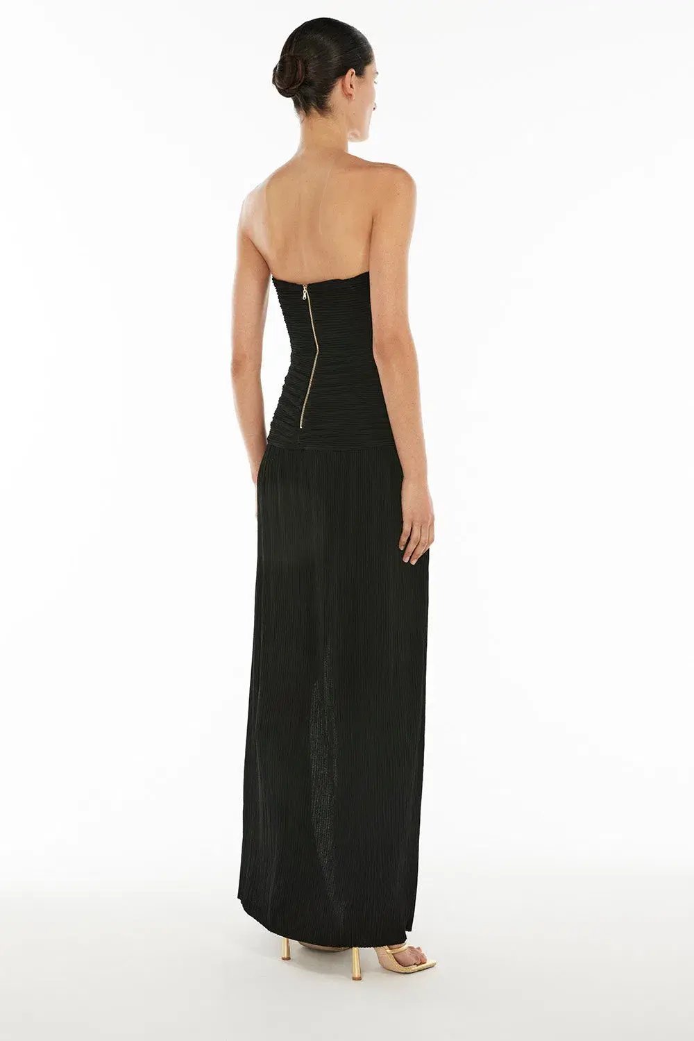 Manning Cartell Double Time Pleat Strapless in Black Size 10 photo 3