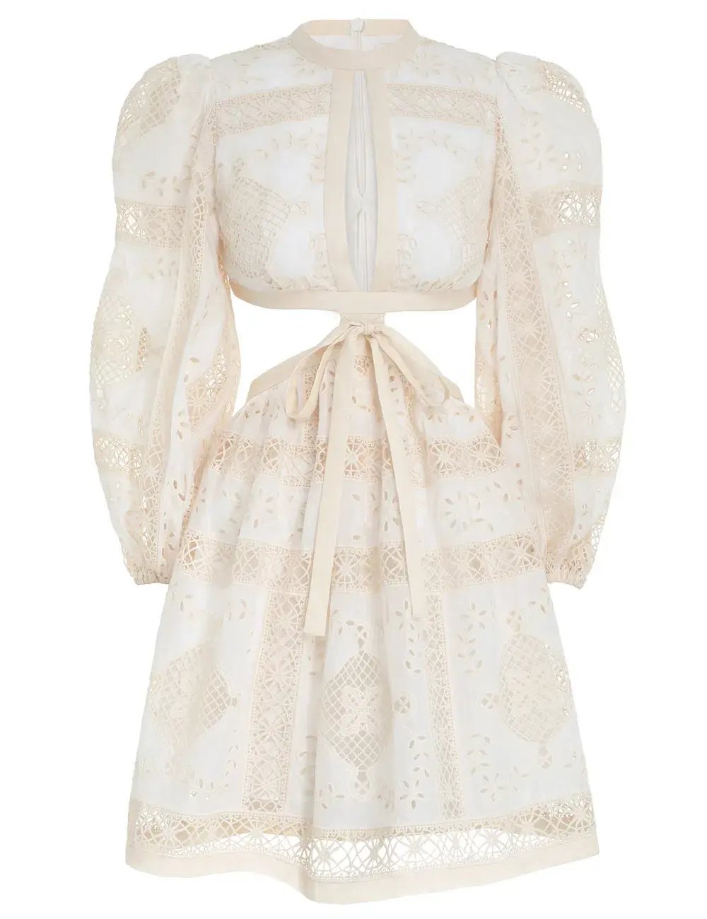 Zimmermann Aliane Embroidered Short Dress Ivory Size 0 / AU 8 photo 4