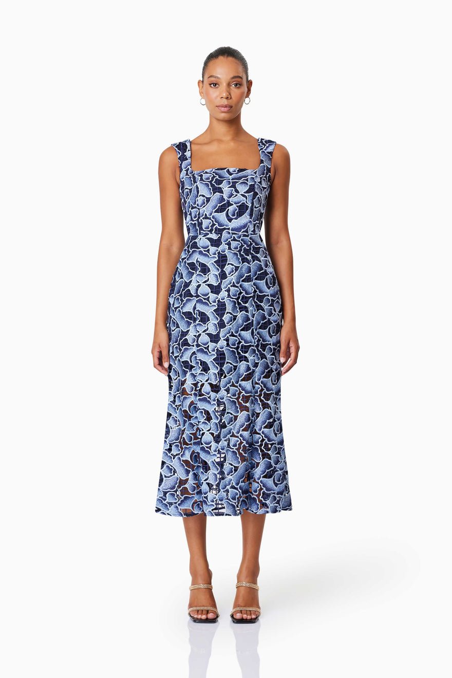 Elliatt Mila Midi Dress - Navy Multi photo 3