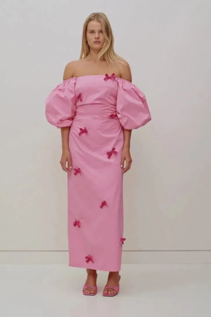 The Wolf Gang Amar Midi Dress Pink Size Medium / AU 10 photo 2