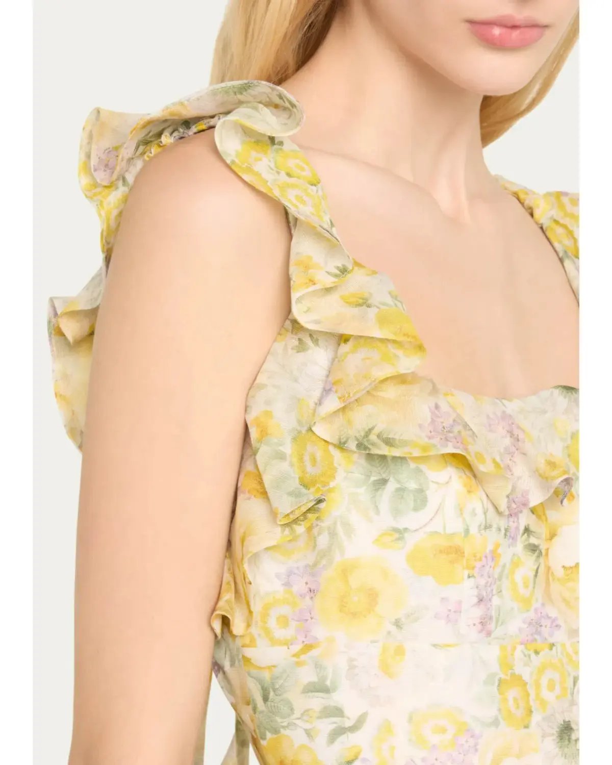 Zimmermann The Harmony Frilled Mini Dress in Citrus Garden Print Size 1 / AU 10 photo 3