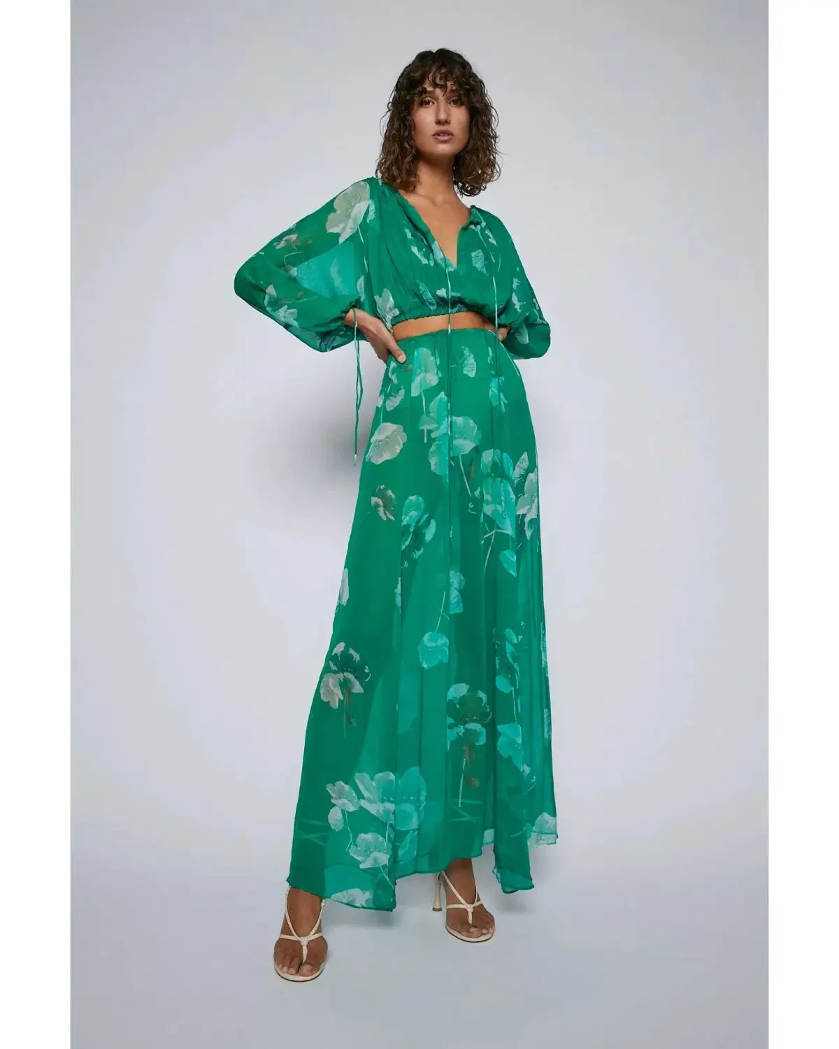 Scanlan Theodore Georgette Floral Set Kelly Green Size AU 8 photo 2