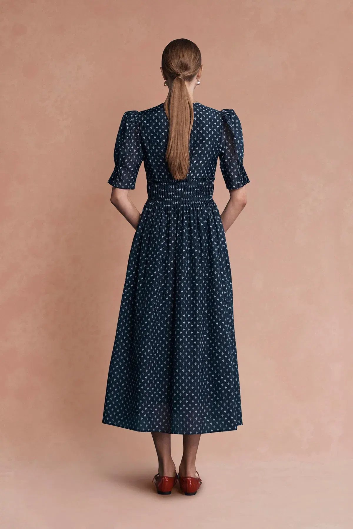 Lovaan Boehm Dress Navy Floral Size 10 photo 4