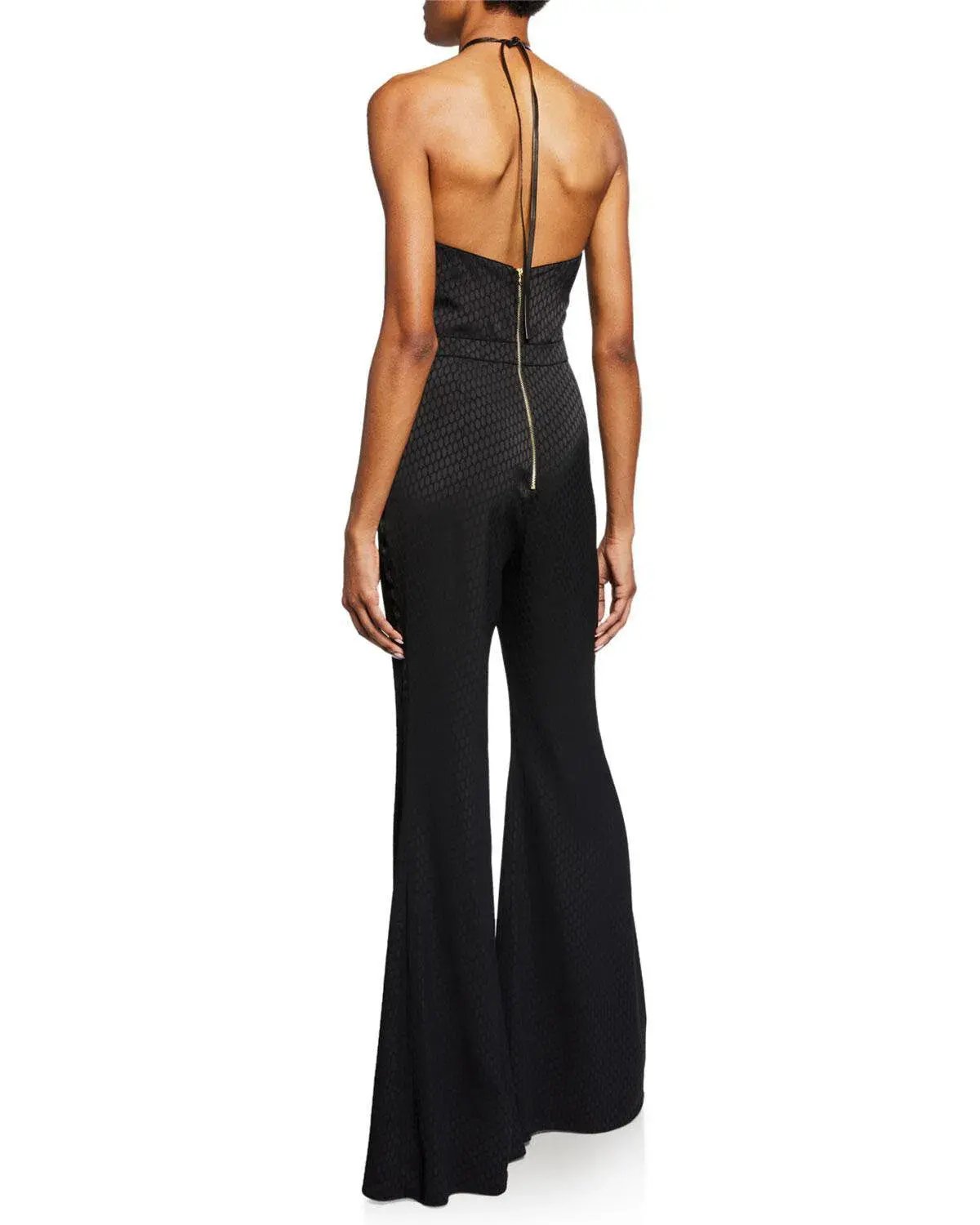Alexis Naila Wide Leg Halter Jumpsuit Black Size 10 photo 5