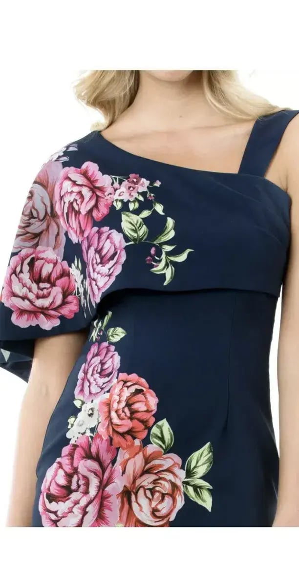 Review Cape Dress Navy Floral Size 12 photo 3