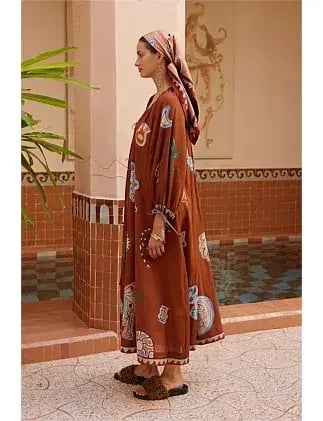 Alemais LAURENCE TIE FRONT SHIRTDRESS Brown Size 14 photo 2