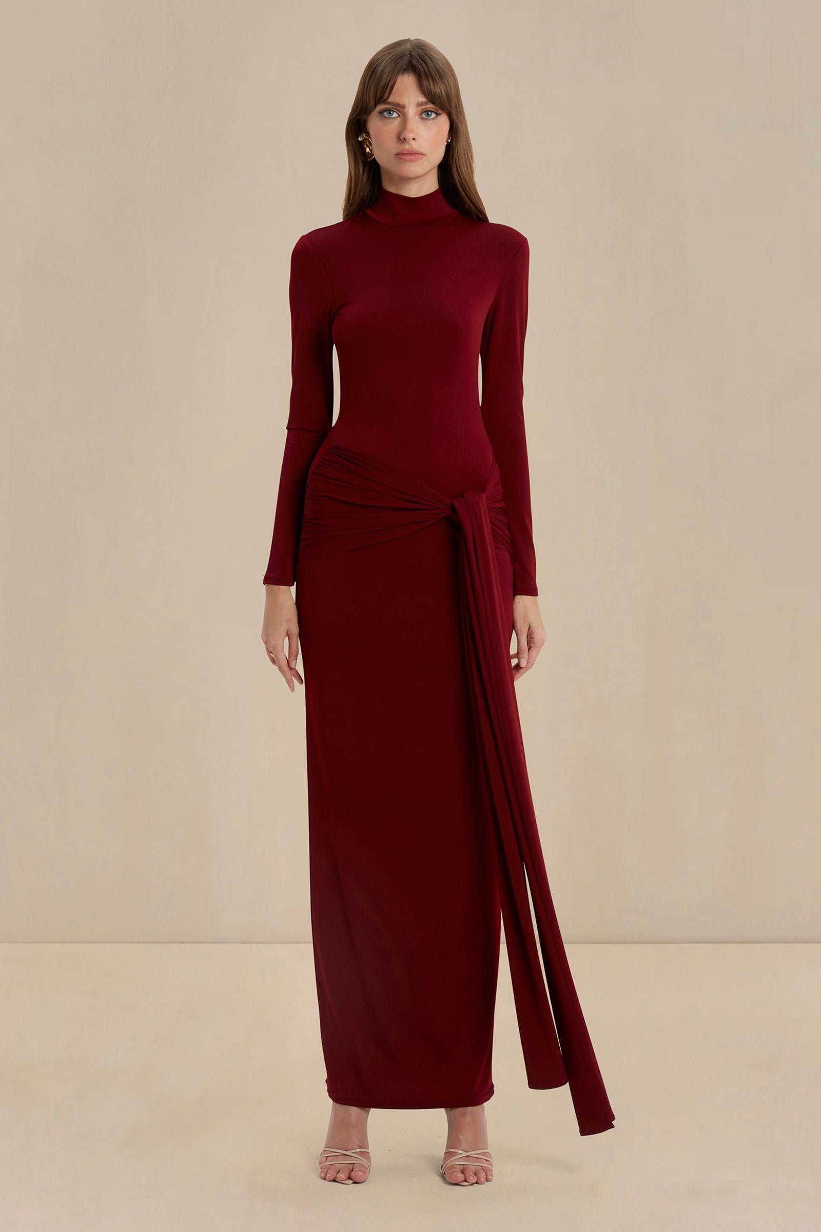 SONYA AURELIA GOWN - MERLOT photo 8