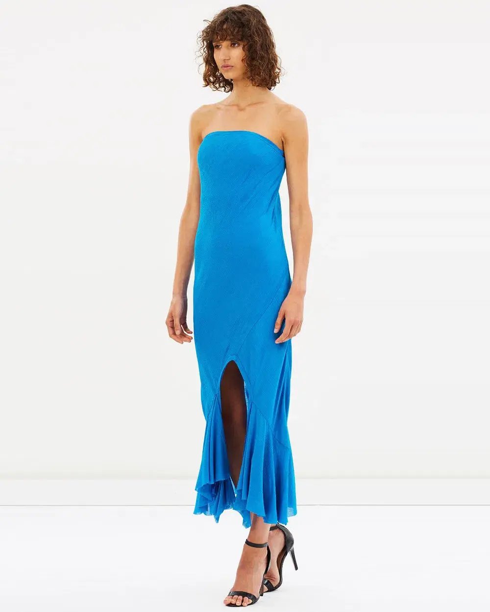 KITX Strapless Midi Dress Blue Size 6 photo 2