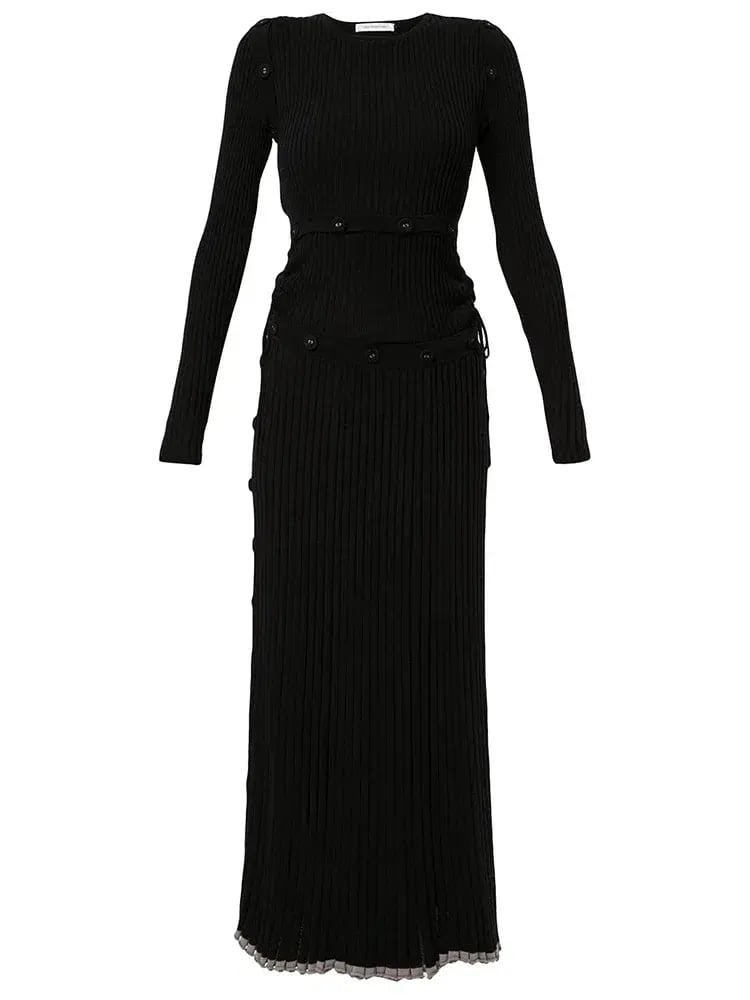 Christopher Esber Deconstructed Long Sleeve Dress Black Size 8 photo 3
