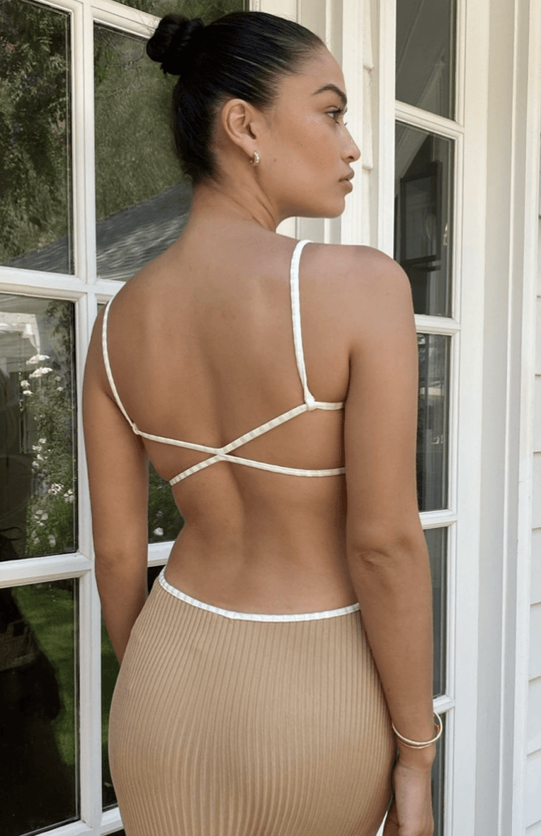 Bec & Bridge Coyote Midi Dress in Camel - Size 6 photo 2