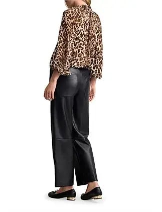 Blue Illusion Faux Leather Cropped Pants in Black Size 8/XS photo 4
