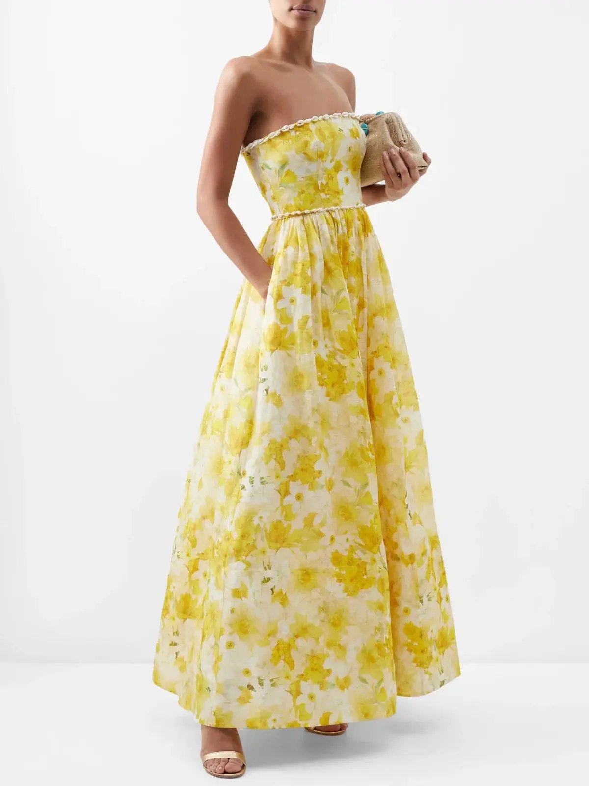 Zimmermann Wonderland Shell Gown in Daffodil Print Size 0/AU 8 photo 2
