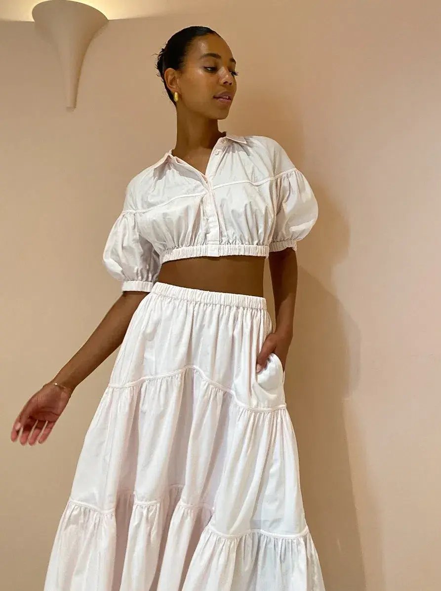 Acler Marquis Top and Skirt Set in Shell Pink Size 8 photo 3