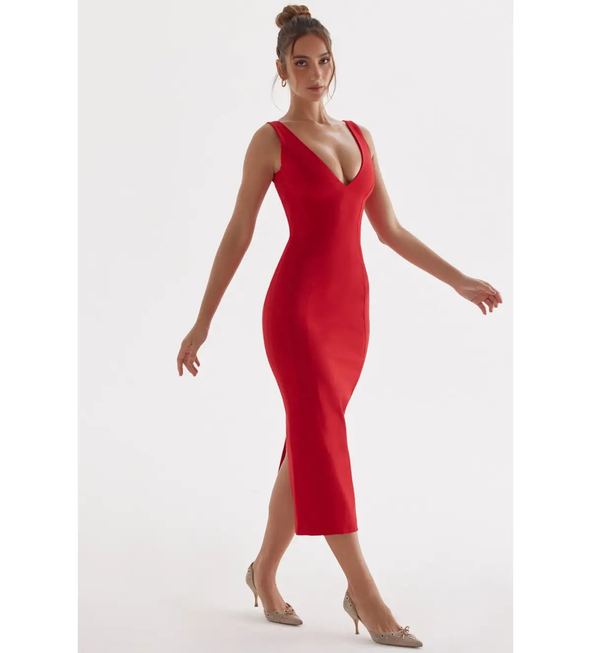 House Of Cb Cece Midi Dress Red Size S / Size Au 8 photo 7