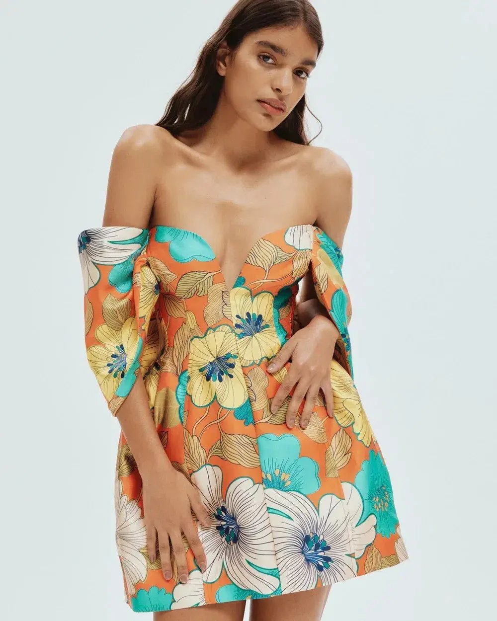 Alemais Piato Sculpt Mini Dress Floral Size 10 photo 5