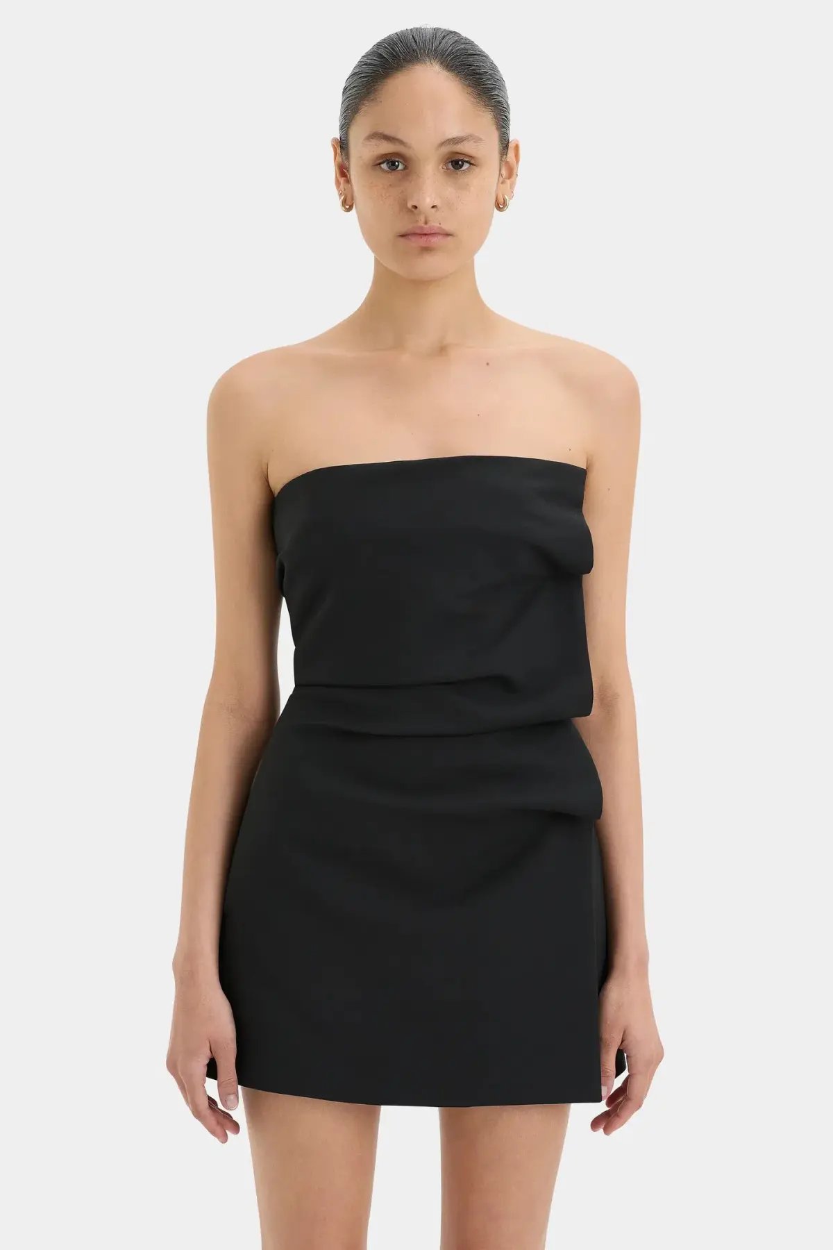 Sir the Label Leonardo Pleated Mini Dress Black Size 8 photo 2