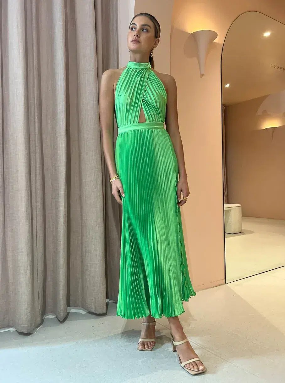L'Idee Renaissance Dress Neon Lime Size AU 8 photo 3