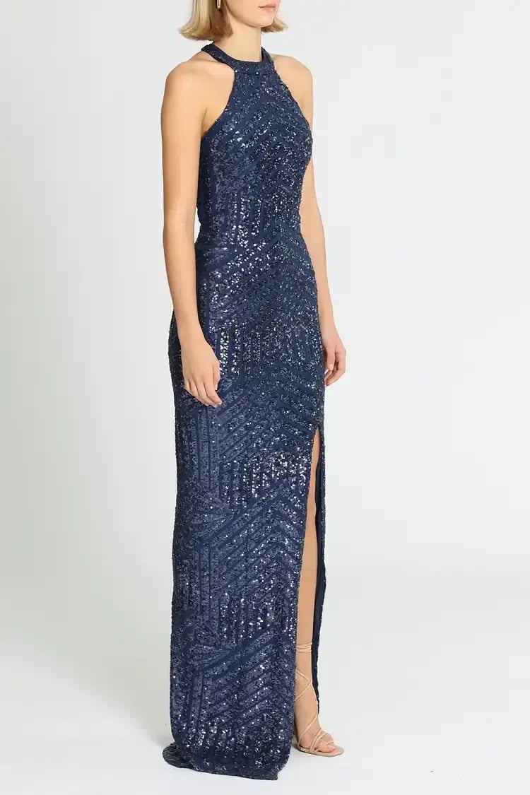 Langhem Julia Evening Gown Blue Size AU 8 photo 2