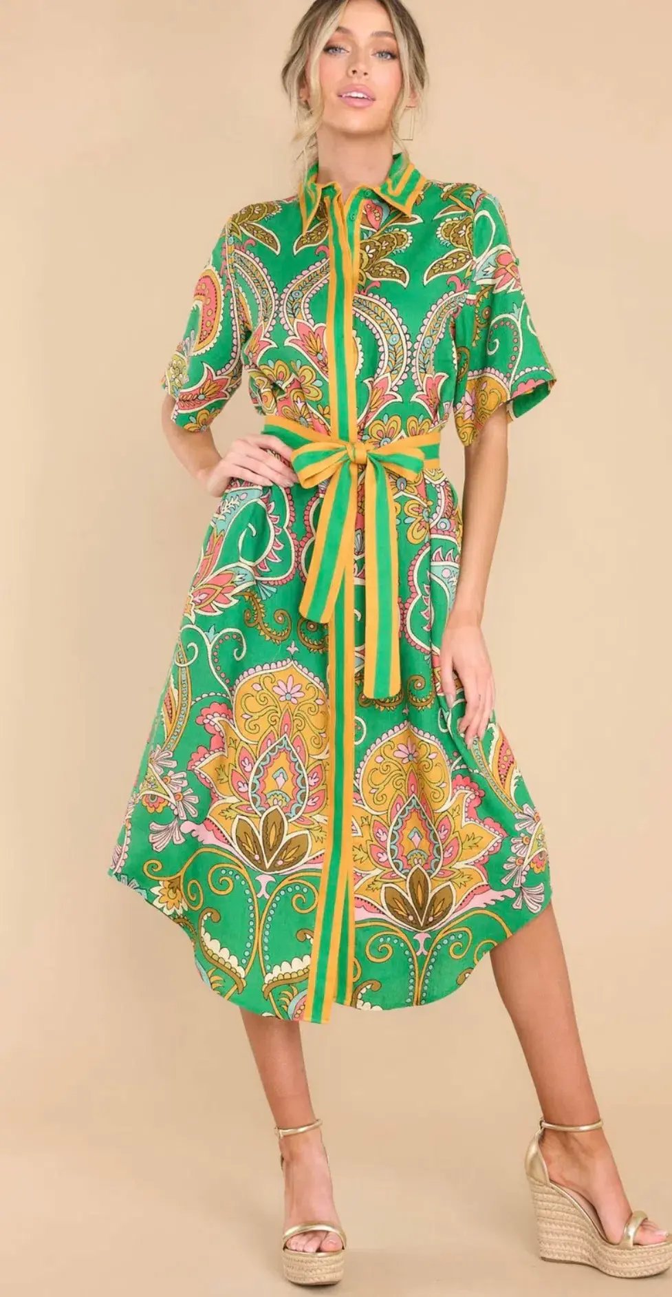 Alémais Marion Shirtdress Green Size 8 photo 9