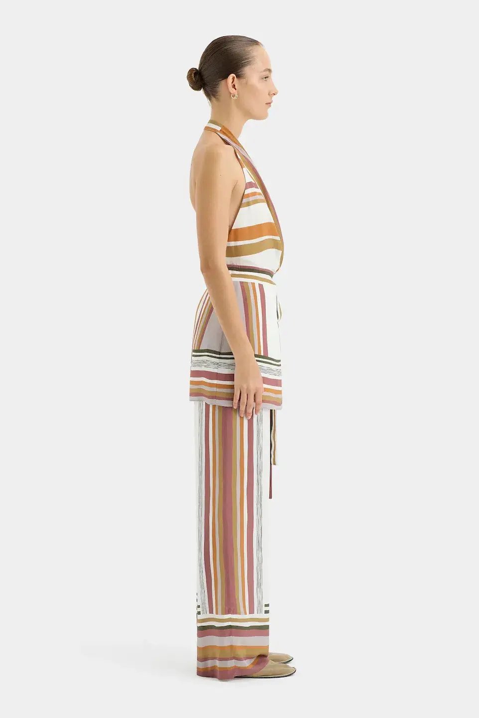 Sir the Label Caprera Wrap Halter Mini Dress Milazzo Stripe Print Size 1 / AU 6-8 photo 10