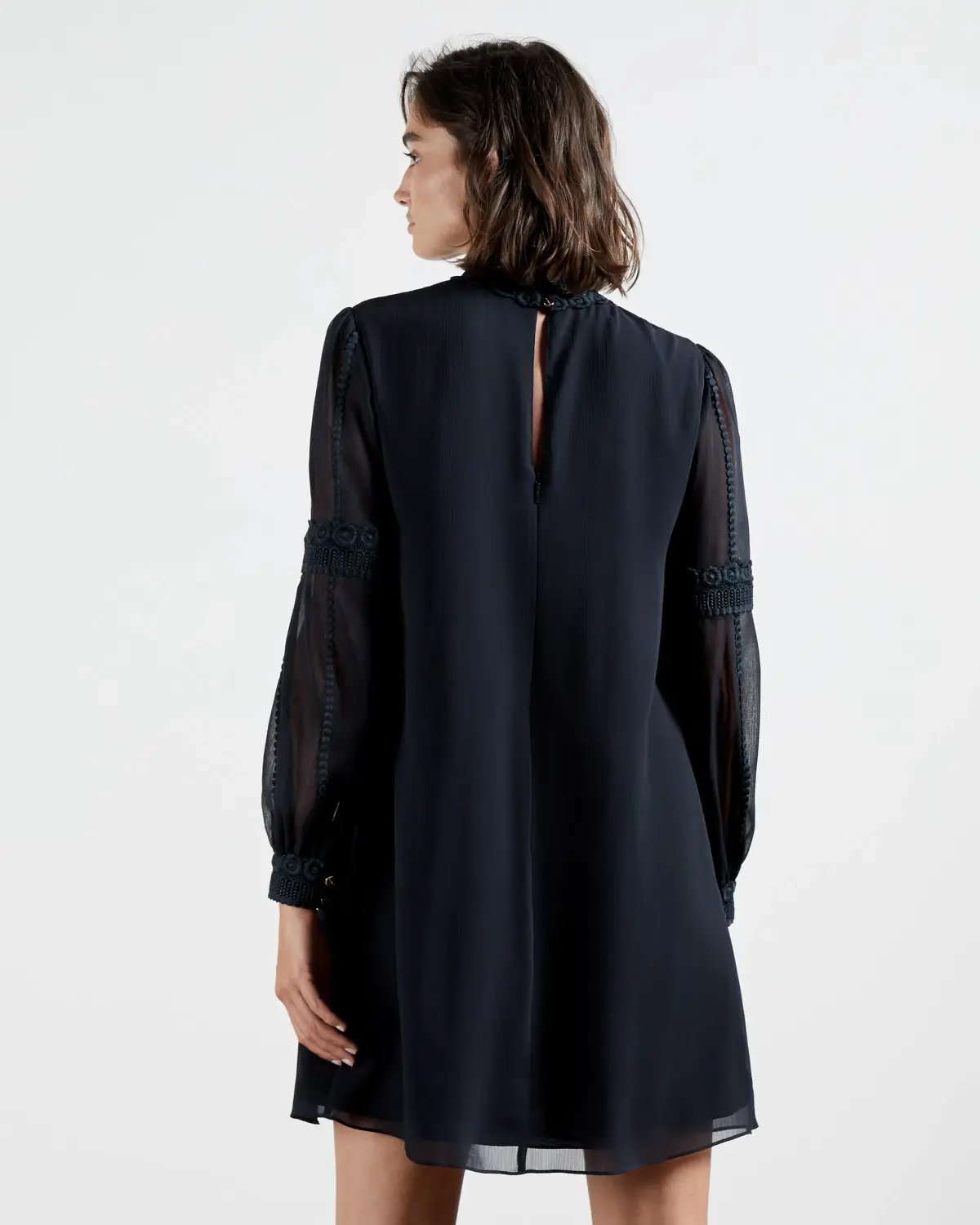 Ted Baker Georrgi Embroidered Mini Dress Navy Size 4 photo 3
