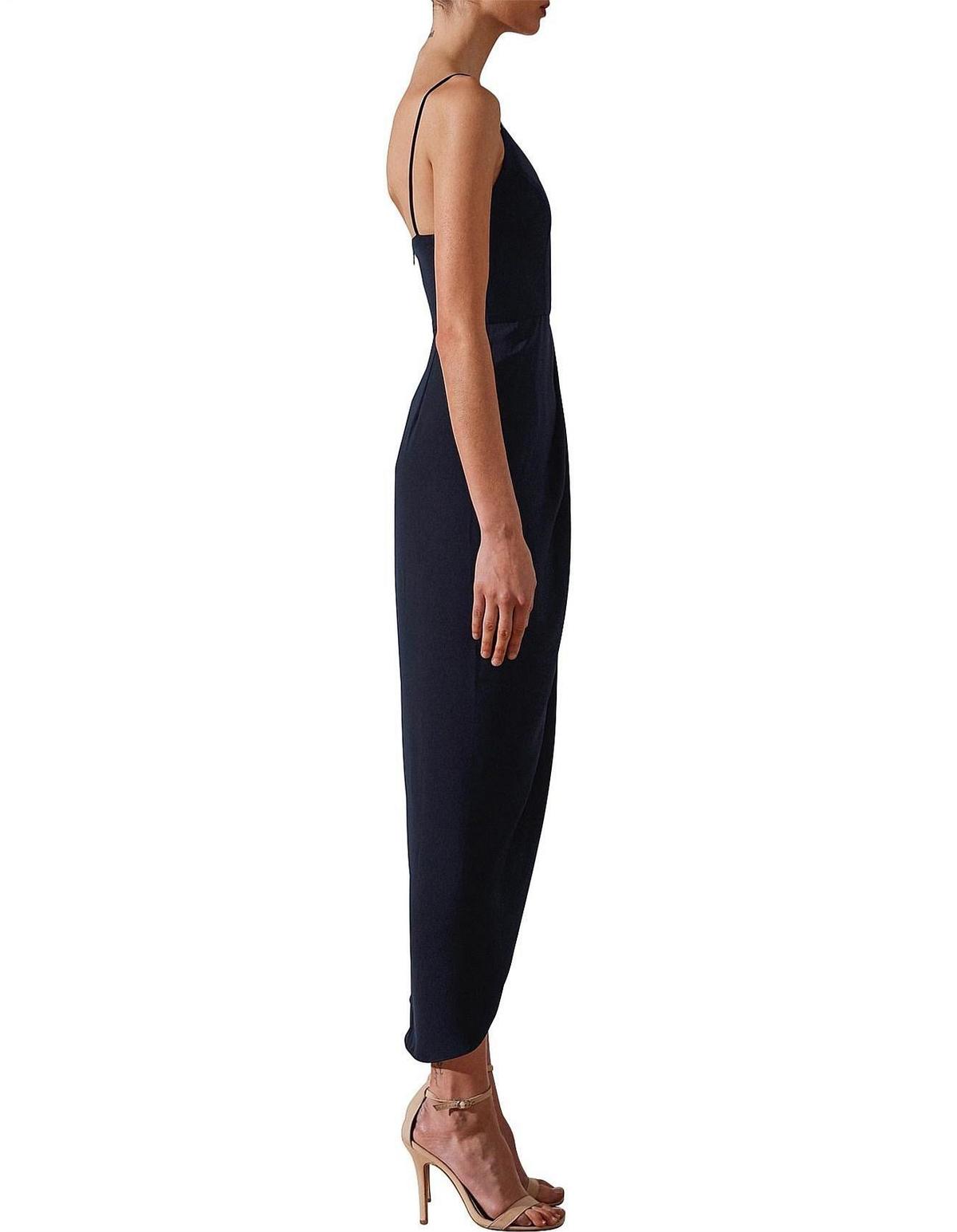 Shona Joy Core Cocktail Draped Dress Navy Size 8 photo 2