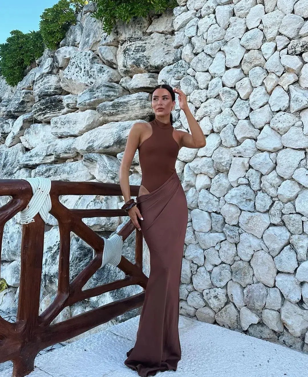 Camila Coelho Estrella Maxi Dress Brown Size S / AU 8 photo 2