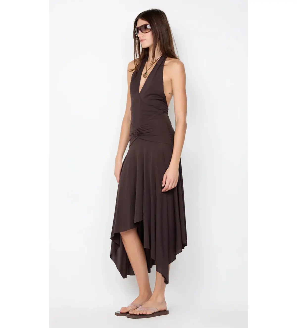 Bec & Bridge Nessie Halter Dress Dark Chocolate Size 10 photo 2
